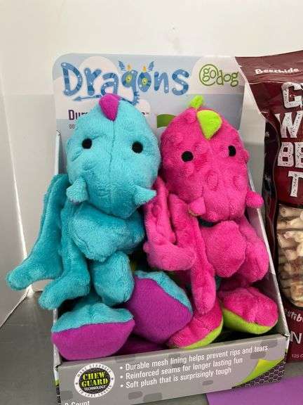 2PC DOG LOT - DRAGON TOYS & BEEFHIDE TWISTS