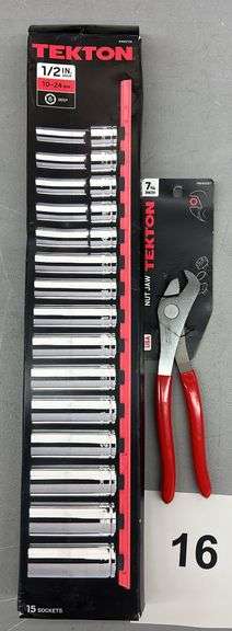 2PC TEKTON TOOL LOT - SOCKETS & PLIERS