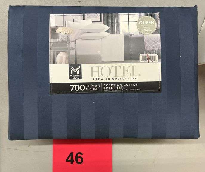 HOTEL QUEEN EGYPTIAN COTTON SHEET SET - NAVY BLUE