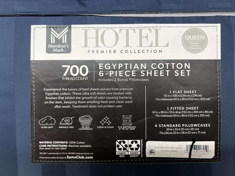 HOTEL QUEEN EGYPTIAN COTTON SHEET SET - NAVY BLUE