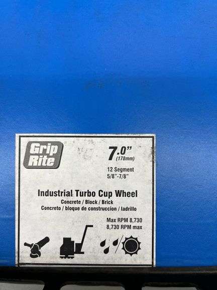 (4) GRIP RITE 7" INDUSTRIAL TURBO CUP WHEELS IN BOXES