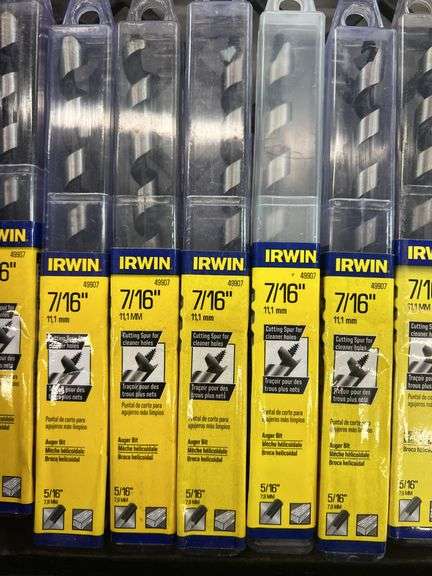 (36) IRWIN 7/16" AUGER BITS