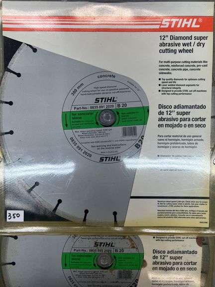 (2) STIHL 12" CIRCULAR SAW BLADES