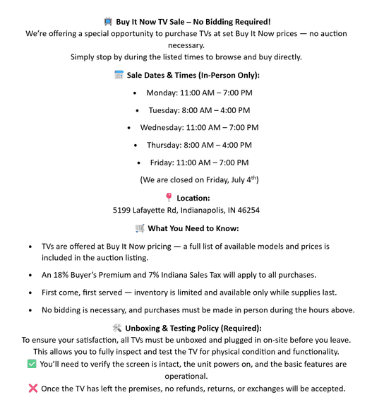 AUCTION INFO