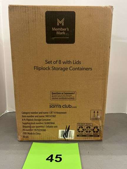 8PC FLIPLOCK STORAGE CONTAINERS IN BOX