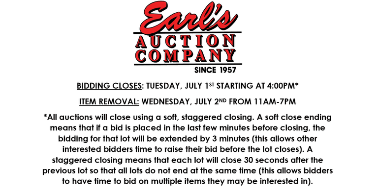 ENDS TUESDAY! ONLINE AUCTION 6/29-7/1 (RED)