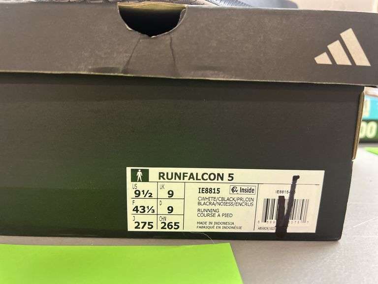 MENS ADIDAS RUNFALCON 5 SHOES - SIZE 9.5