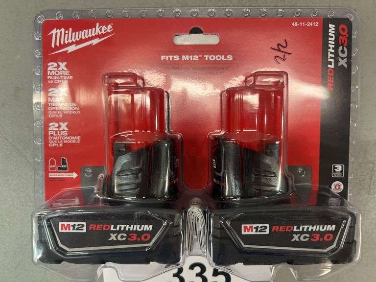 (2) MILWAUKEE M12 RED LITHIUM BATTERIES
