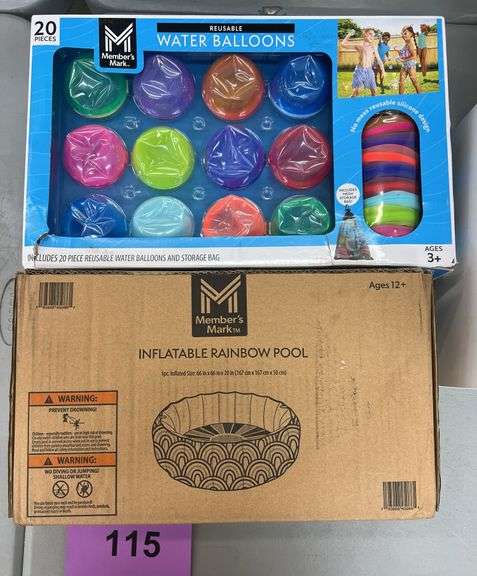 INFLATABLE POOL & REUSABLE WATER BALLOONS IN BOXES