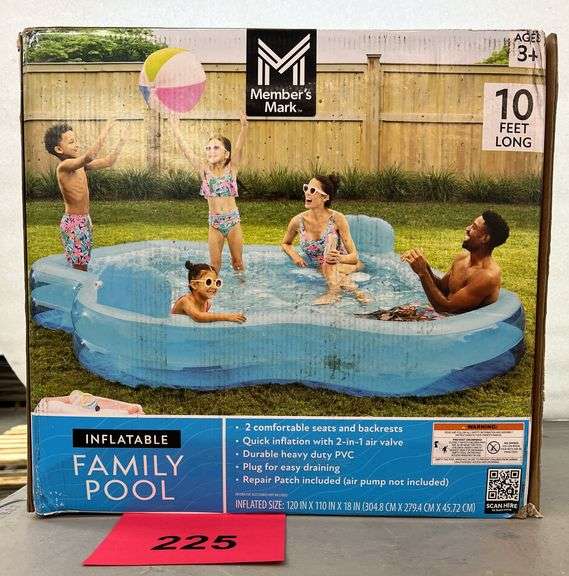 NEW 10FT INFLATABLE FAMILY POOL IN BOX - Earl's Auction Company
