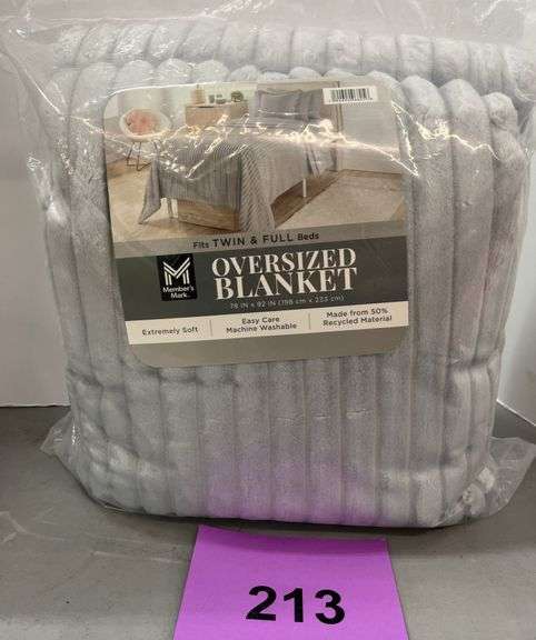 TWIN/ FULL OVERSIZED BLANKET - GREY