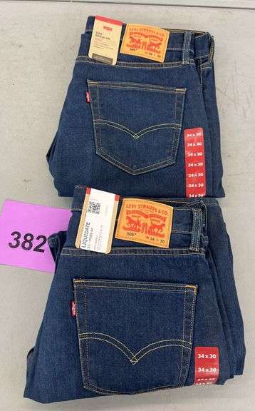 (2) PAIRS OF MENS LEVI 505 REGULAR JEANS - SIZE 34x30