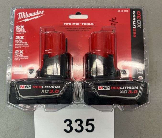 (2) MILWAUKEE M12 RED LITHIUM BATTERIES