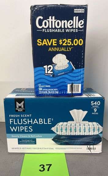 (2) BOXES OF FLUSHABLE WIPES