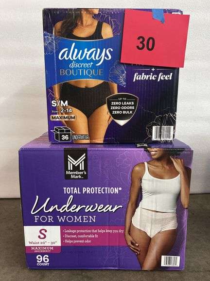 (2) BOXES OF WOMENS UNDERWEAR - SIZE S/M