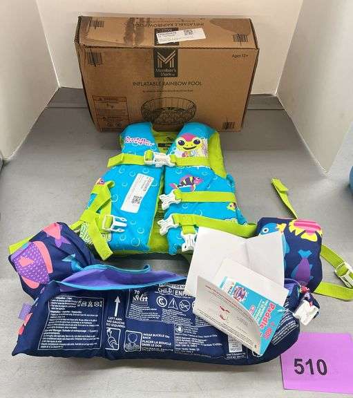 3PC SWIMMING LOT - POOL, FLOATIES & LIFE JACKET