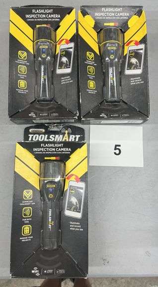 (3) GENERAL TOOL SMART FLASHLIGHT INSPECTION CAMERAS IN BOXES