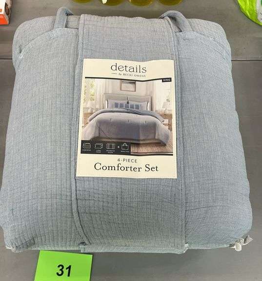BECKI OWENS KING 4PC COMFORTER SET - BLUE