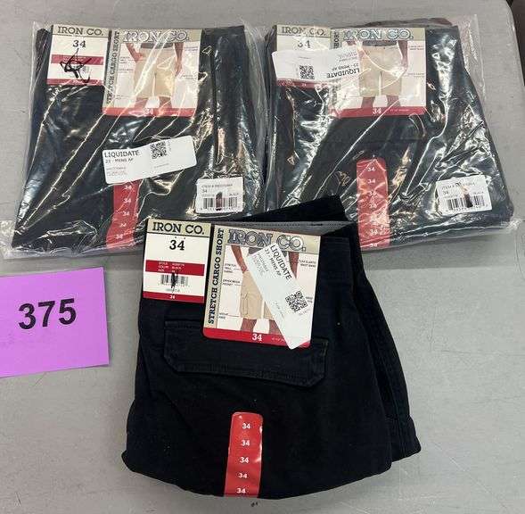 (3) PAIRS OF MENS IRON CO CARGO SHORTS - SIZE 34