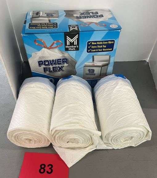BOX OF TRASH BAGS & (3) ROLLS