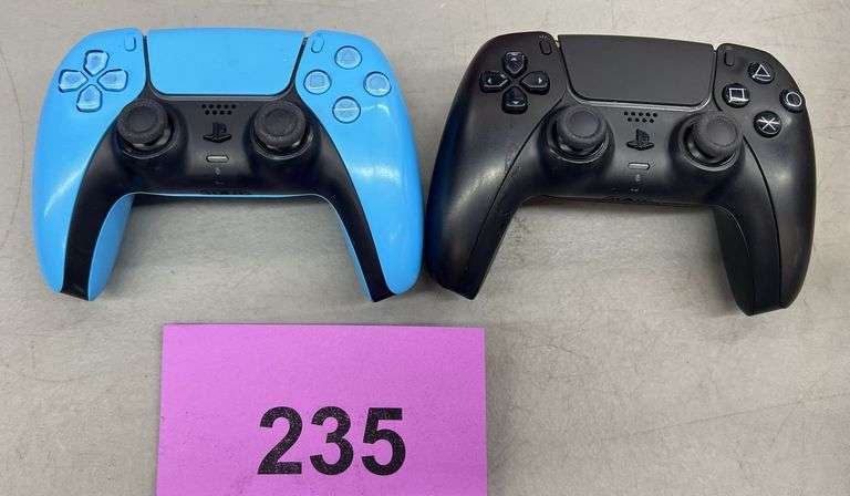 AS IS - (2) PLAYSTATION 5 CONTROLLERS - BLUE & BLACK
