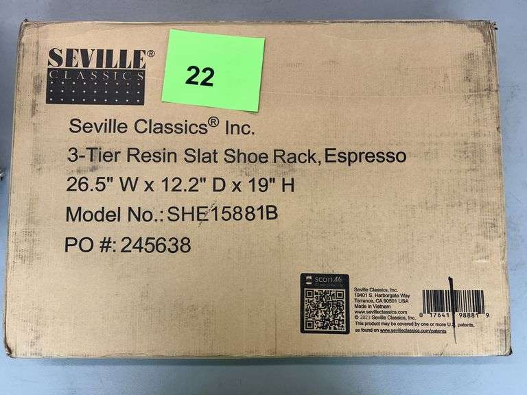 SEVILLE CLASSICS 3 TIER SLAT SHOE RACK IN BOX - ESPRESSO