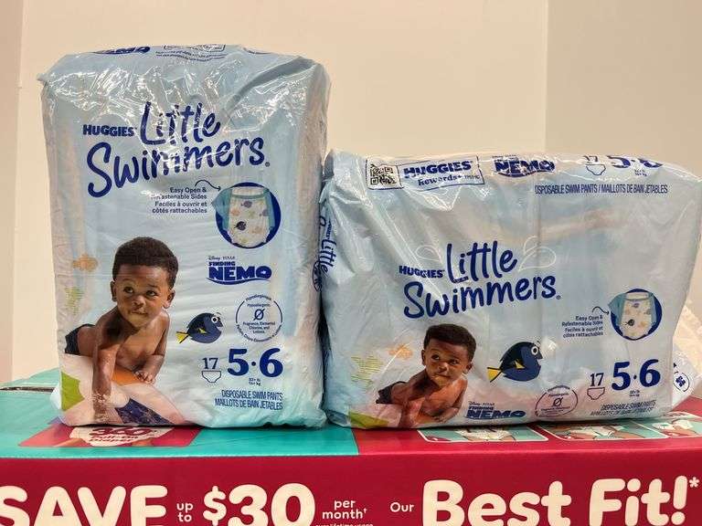 BOX OF DIAPERS & (2) PACKS - SIZE 6