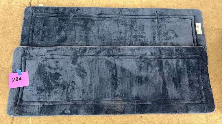 (2) 58"x 20" BATH MATS - BLUE