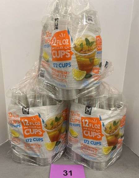 (3) PACKS OF CLEAR PLASTIC CUPS