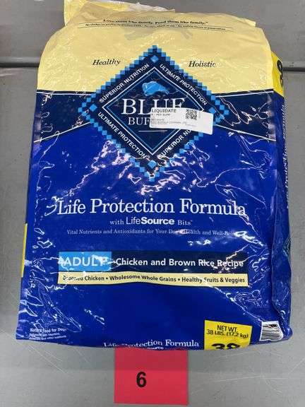 (1) 38LB BAG OF BLUE BUFFALO DOG FOOD