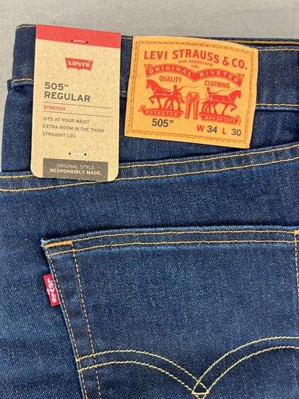 (2) PAIRS OF MENS LEVI 505 REGULAR JEANS - SIZE 34x30