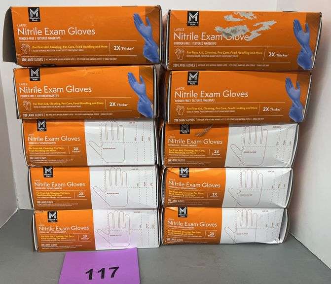 (10) BOXES OF NITRILE EXAM GLOVES - SIZE L