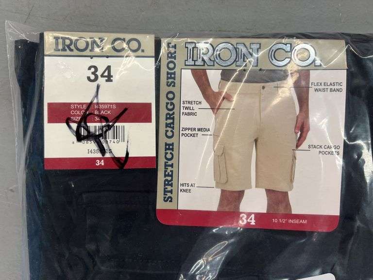 (3) PAIRS OF MENS IRON CO CARGO SHORTS - SIZE 34