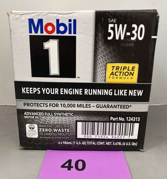 BOX OF MOBIL SYNTHETIC MOTOR OIL
