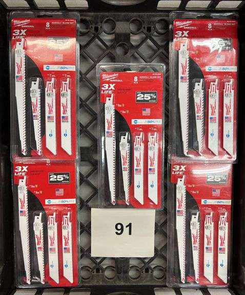 (5) MILWAUKEE 8PC SAWZALL RECIPROCATING SAW BLADE SETS