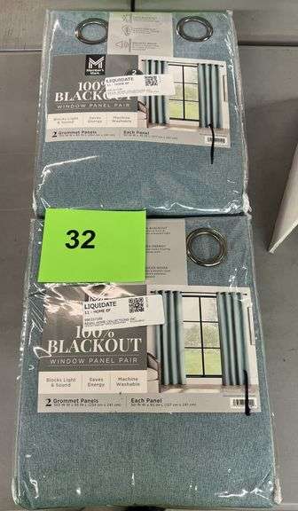 (2) PACKS OF 100% BLACKOUT CURTAINS - BLUE