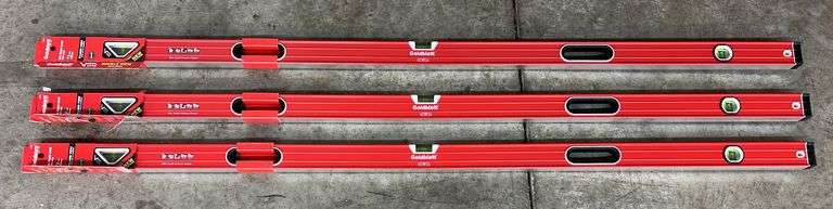 (3) GOLDBLATT 72" BOX BEAM LEVELS
