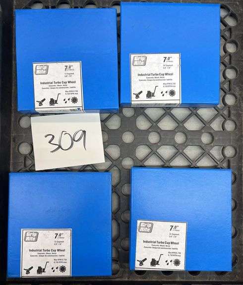 (4) GRIP RITE 7" INDUSTRIAL TURBO CUP WHEELS IN BOXES