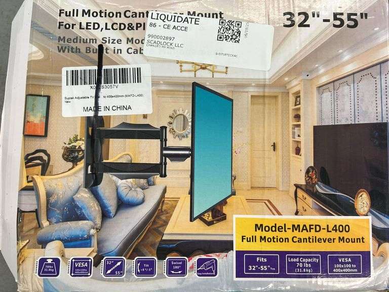 32"-55" FULL MOTION CANTILEVER TV MOUNT IN BOX