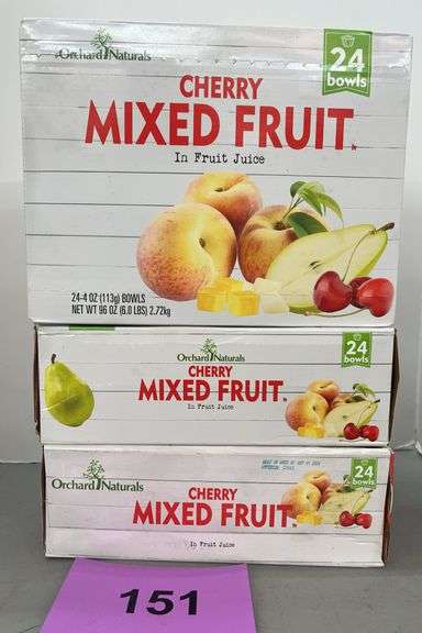 (3) BOXES OF CHERRY MIXED FRUIT