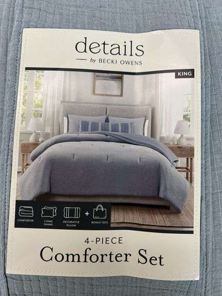 BECKI OWENS KING 4PC COMFORTER SET - BLUE