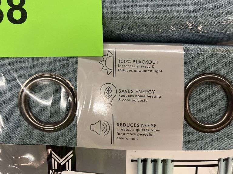 (2) PAIRS OF 100% BLACKOUT CURTAINS - BLUE