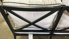 AS IS - SUNBRELLA 4PC ALL WEATHER PATIO SET - BLACK & WHITE