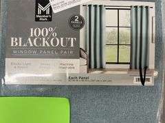 (2) PAIRS OF 100% BLACKOUT CURTAINS - BLUE