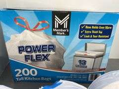 BOX OF TRASH BAGS & (3) ROLLS