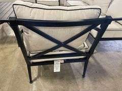 AS IS - SUNBRELLA 4PC ALL WEATHER PATIO SET - BLACK & WHITE