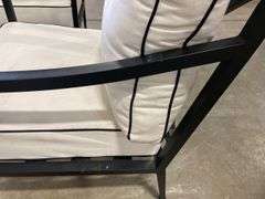 AS IS - SUNBRELLA 4PC ALL WEATHER PATIO SET - BLACK & WHITE