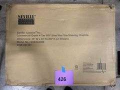SEVILLE CLASSICS 4 TIER TOTE SHELVING RACK IN BOX - GRAPHITE