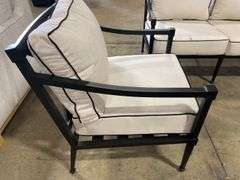 AS IS - SUNBRELLA 4PC ALL WEATHER PATIO SET - BLACK & WHITE