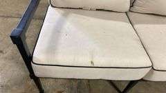 AS IS - SUNBRELLA 4PC ALL WEATHER PATIO SET - BLACK & WHITE